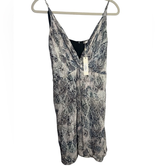 Lavender Brown | Snake-print Mini Dress - Blush/Charcoal MSRP $176 - Picture 1 of 3